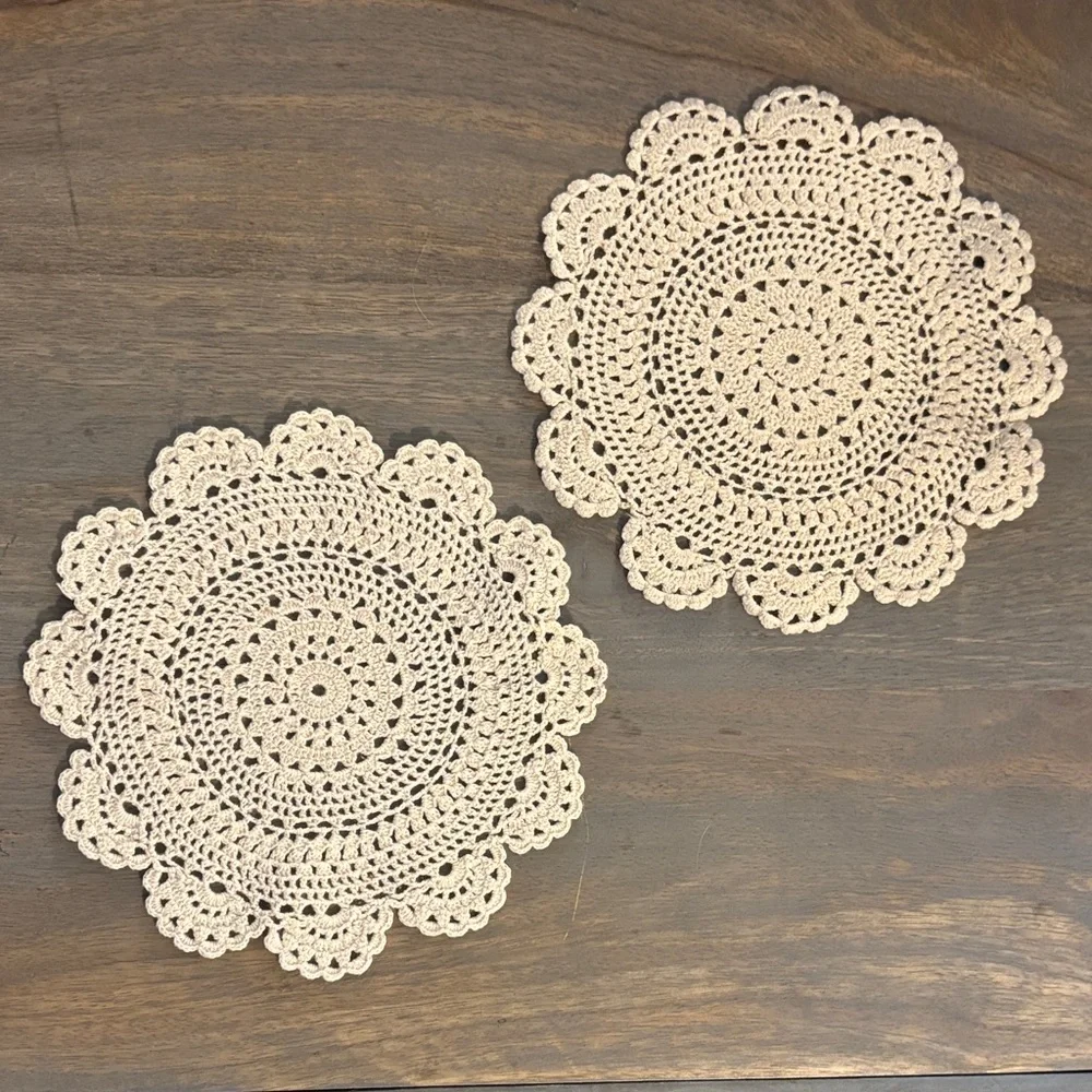 VTG Off-White Hand‎ Crochet 7